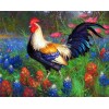 Colorful Cock & Beautiful Flowers Diamond Painting