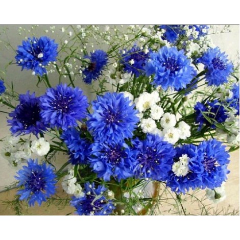 Blue Flowers DIY Diamond Art