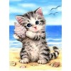 Beach & Cat Diamond Art Kit