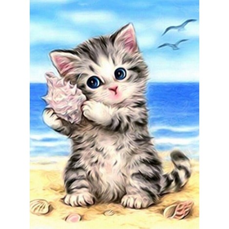 Beach & Cat Diamond Art Kit