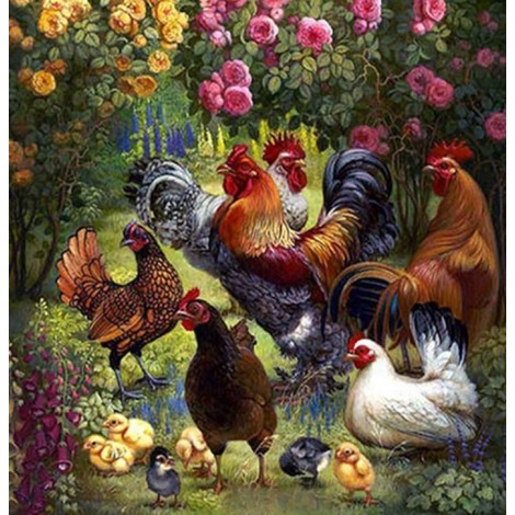 Flower Garden & Chickens