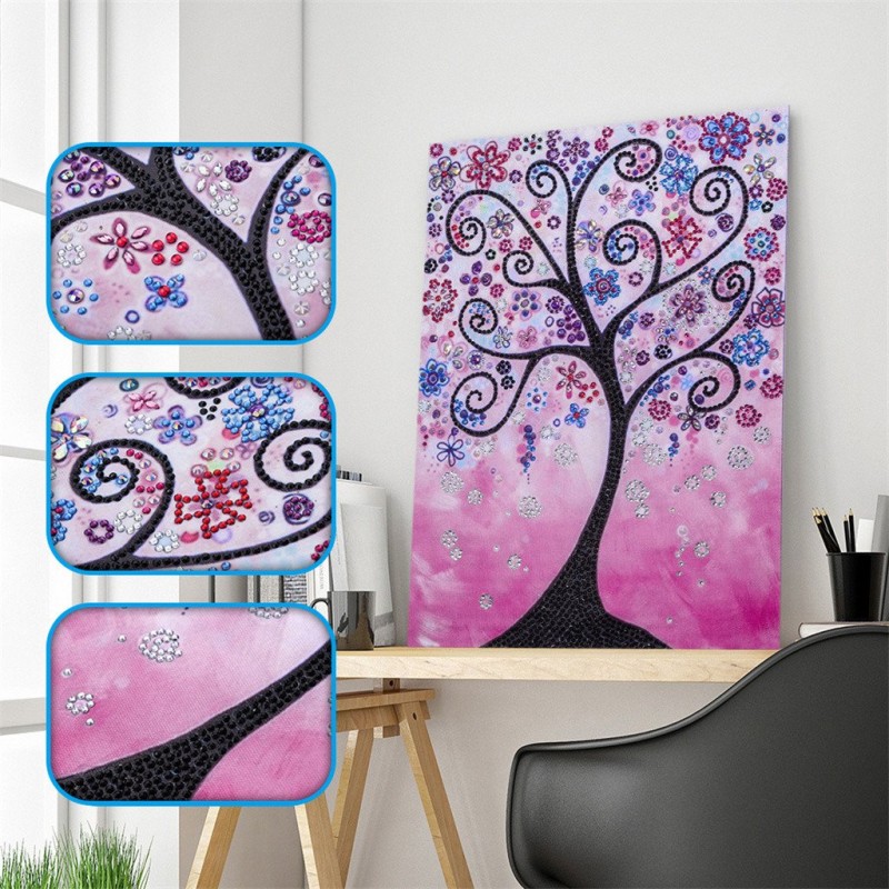 Pink Abstract Tree -...