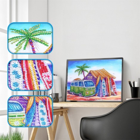 Cabin at Beach - Special Diamond Painting