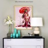 Beautiful Japanese Girl in Red Dress Diamond Painting