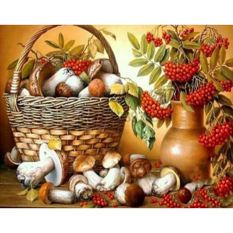 Beautiful Mushrooms Basket