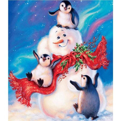 Penguins Christmas Card Diamond art Kit
