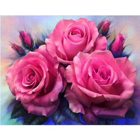 Attractive Pink Roses DIY Diamond Kits