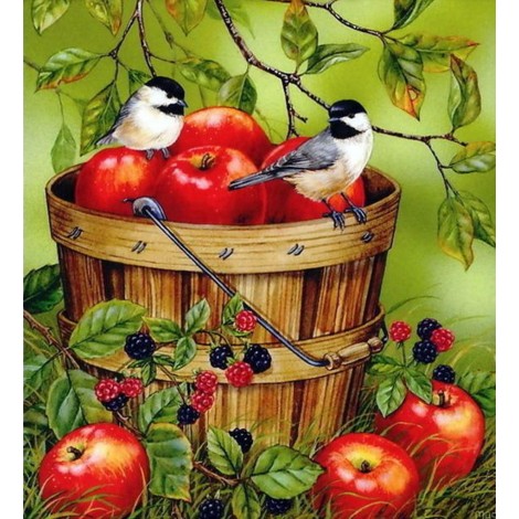 Sparrows  & Apple Bucket Painting Kit