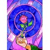 Stained Glass Rose Diamond Art Kit