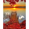 Swans & Sunset View Diamond Painting Kit