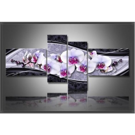 4 Panel Flower Paintings for Your Wall