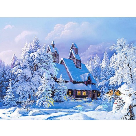 Beautiful Snowfall Painting - Diamond Art