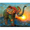 Unique Artistic Elephant and the Sunset Diamond Painting