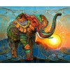 Unique Artistic Elephant and the Sunset Diamond Painting