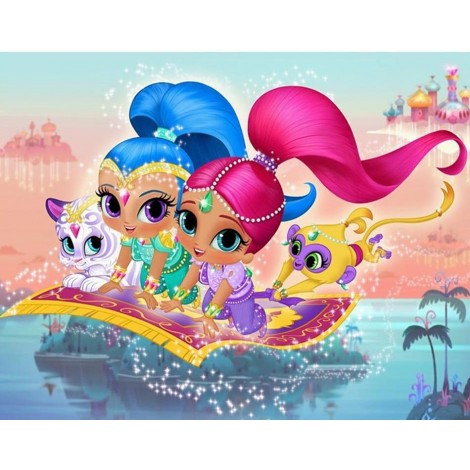 Adorable Colorful Shimmer & Shine on Carpet