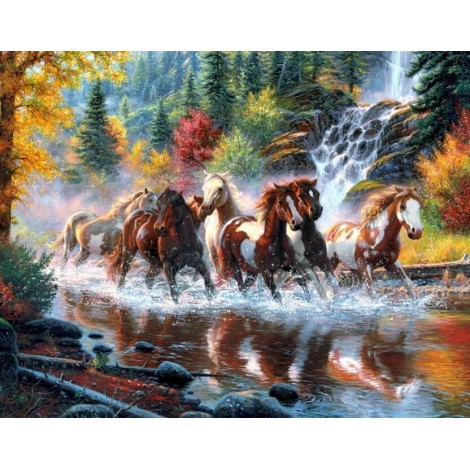 Forest Horses Diamond Painting