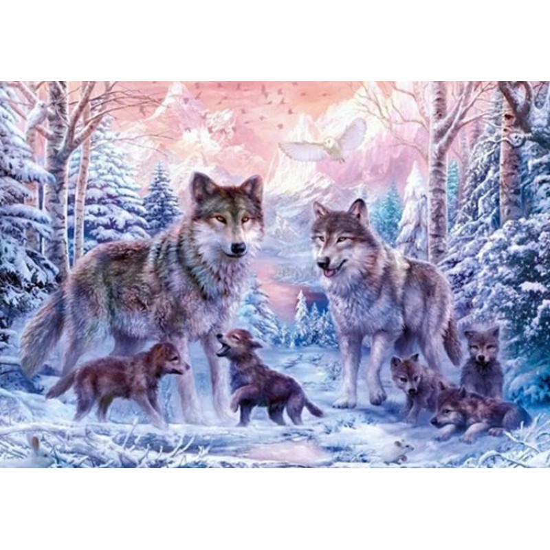 Wolves Pack in Snow