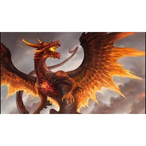 Big Red Crystal Dragon Diamond Painting