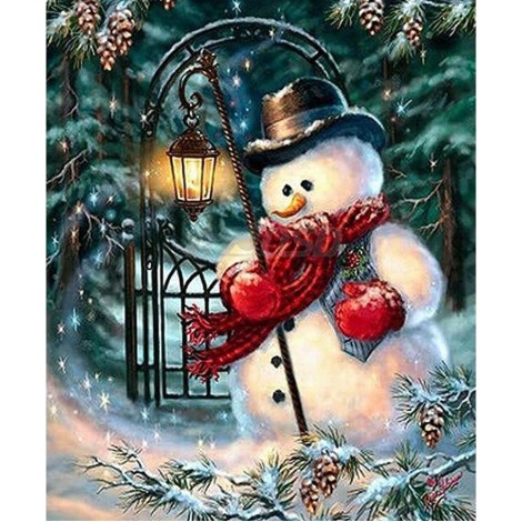 Snowman and a Light Paint with Diamonds