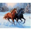 Black & Brown Horses -Paint with Diamonds