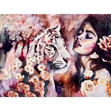 Incredible Tiger & the Beautiful Lady Diamond Art