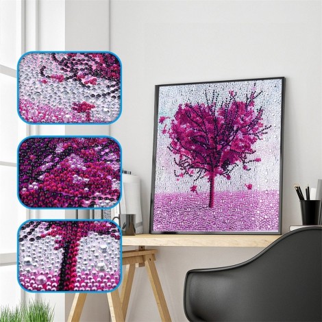 Purple Love Heart Tree - Special Diamond Painting
