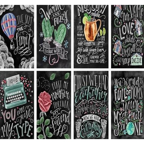 Black Background Quotes Diamond Paintings