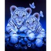 White Tigers & Butterflies Painting