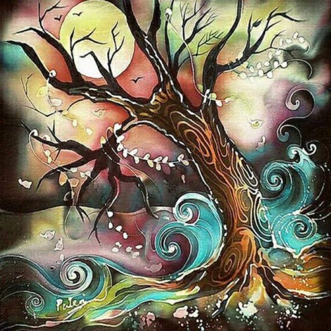 Beautiful Magic Tree Painting with Diamond Kits