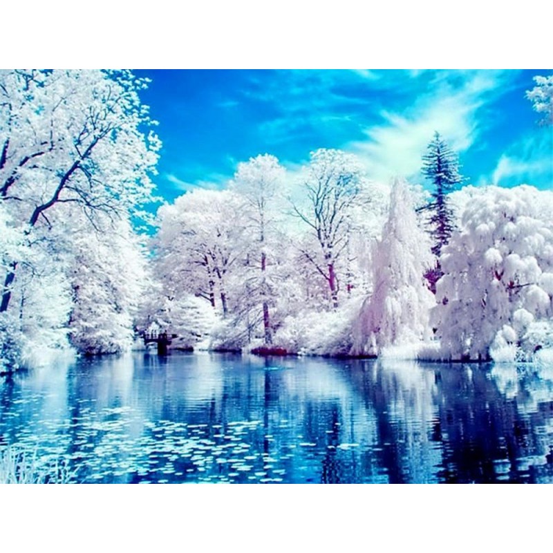 Natural Blue Lake in...