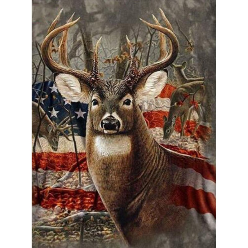 American Flag & Deer...