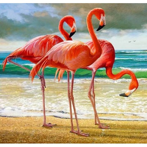 Beach & Flamingos Painting Kit