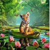 Amazing Tiger & Dragon Flies DIY Painting