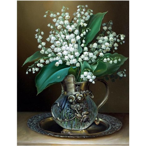 Beautiful Small White Flowers Painting