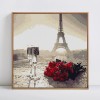 Romantic Red Roses & Glass at Eiffel Tower