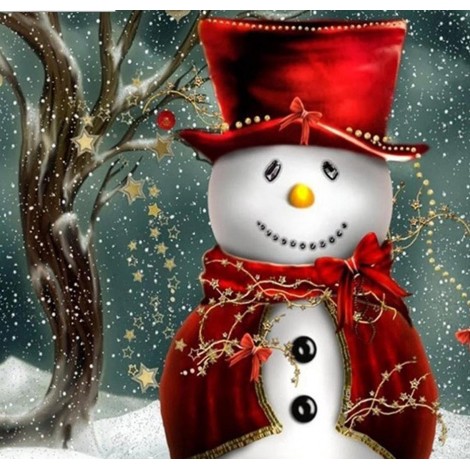 Big Snowman in Snow Fall