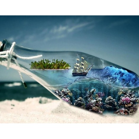 Amazing Landscape in Glass Bottle