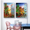 Amazing Blue & Green Building Diamonds Painting