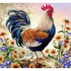 Rooster & Flowers Painting