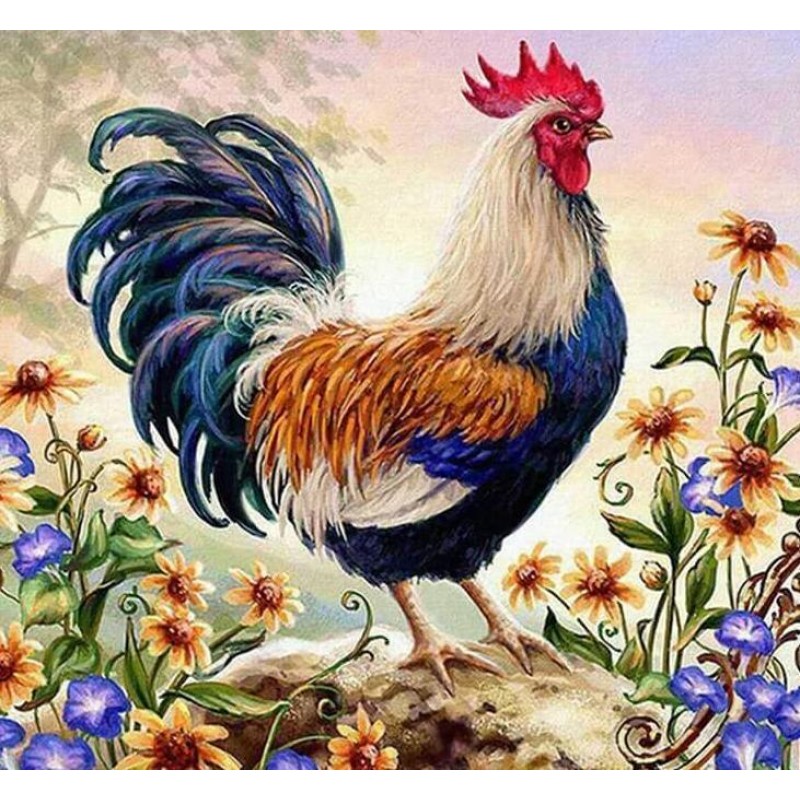 Rooster & Flowers Pa...