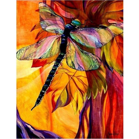 Big Colorful Dragonfly Diamonds Painting