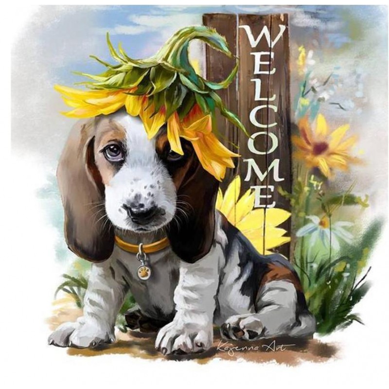 Dog & Flowers Painti...