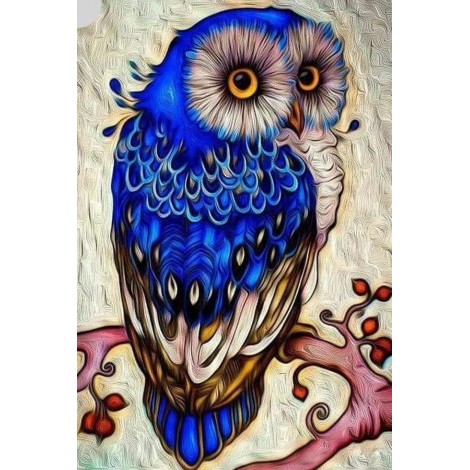 Amazing Blue Owl Diamond Painting Kit