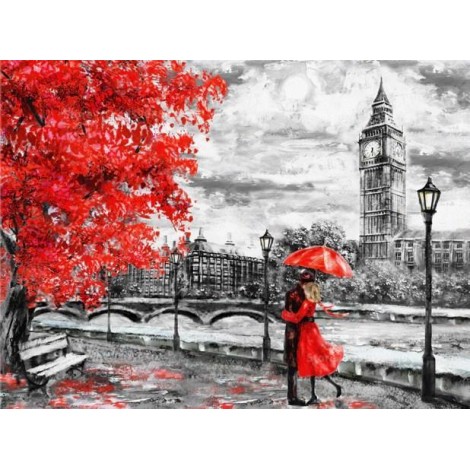 Loving Couple Romancing on Street