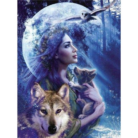 Goddess of the Wolves & Owl
