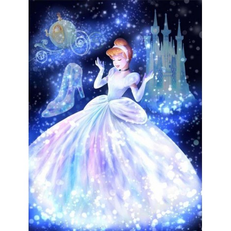 Cinderella in White Dress - Diamond Art Kit