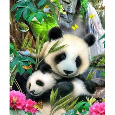 Panda with Baby - Paint with Diamonds