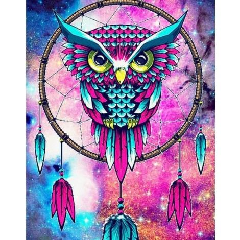 Colorful Big Dream Catcher Owl