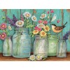 Beautiful Flower Jars  & Sparrow Diamond Painting
