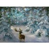 Deer in the Woods Christmas Painting